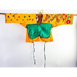 Vintage 90's Indian Traditional Mirrored Choli Tribal Banjara Gypsy Dance Top